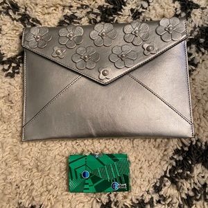 New Rebecca Minkoff silver clutch